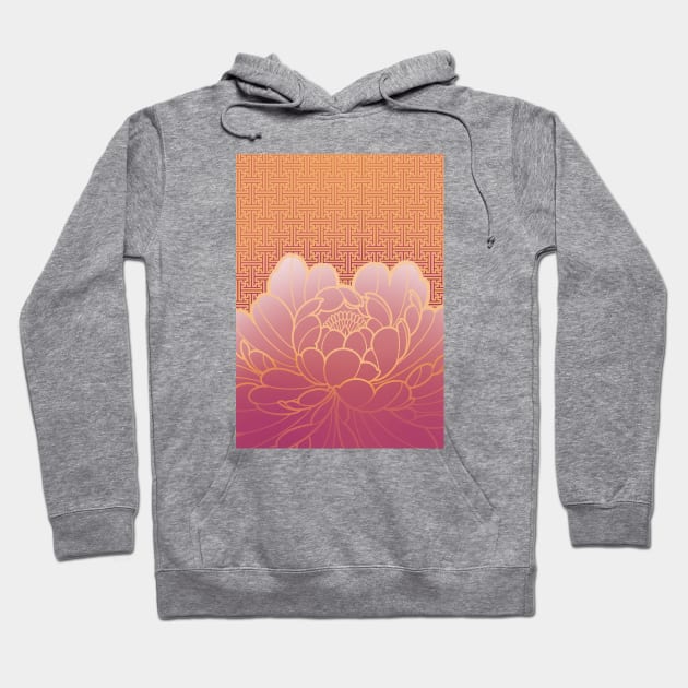 vintage peony flower and sacred geometry pattern Hoodie by weilertsen